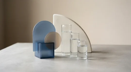 Composition symbolique illustrant le choix entre différentes options de couverture santé complémentaire