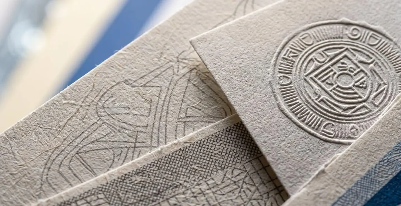 Détail macro de documents d'assurance et factures avec textures visibles