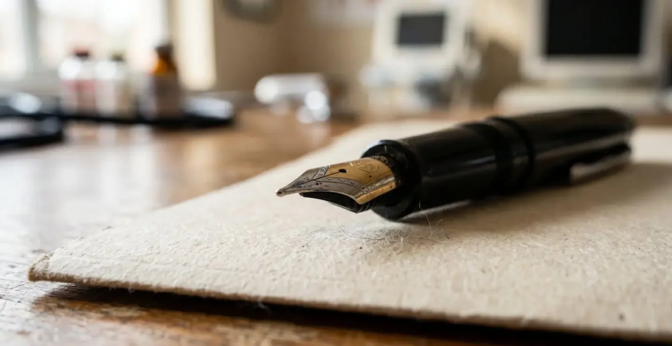 Vue macro de dossier médical avec formulaire protocole de soins et stylo médical posé sur bureau de consultation