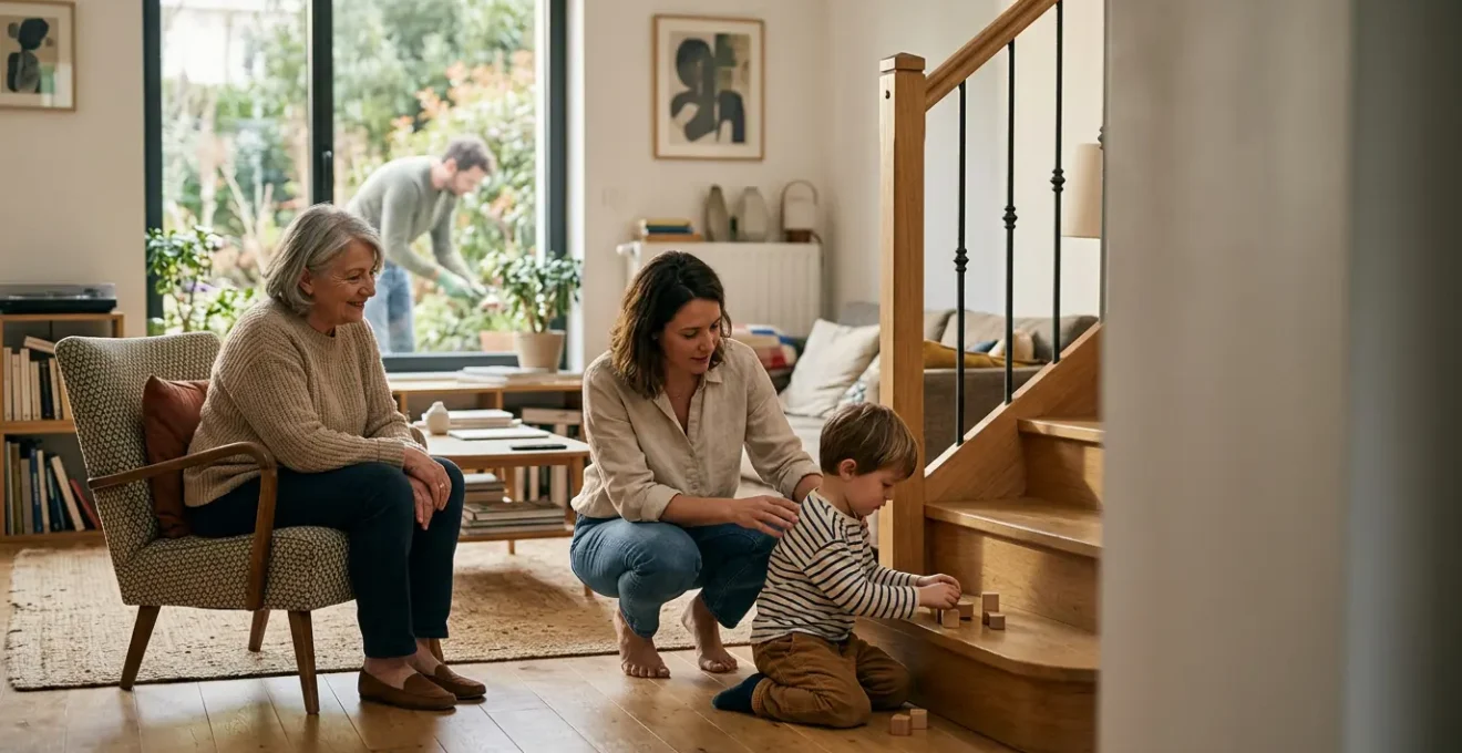 Famille en sécurité avec protection contre les accidents de la vie quotidienne