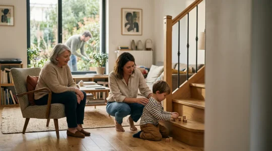 Famille en sécurité avec protection contre les accidents de la vie quotidienne