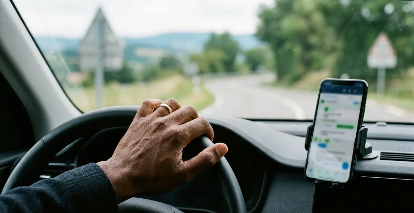 Document d'assurance automobile et véhicule sur route dans un environnement français moderne
